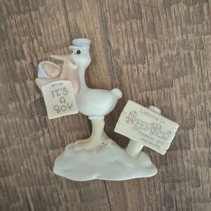 Precious Moments Sugar Town "It's a Boy" Stork Figurine